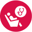 Patient sitting in chair icon